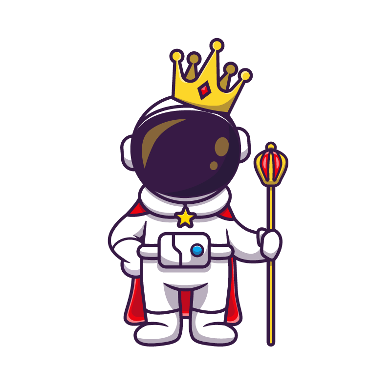 Astronauta rey desarrollador de páginas web