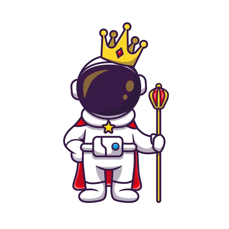 Astronauta rey desarrollador de páginas web
