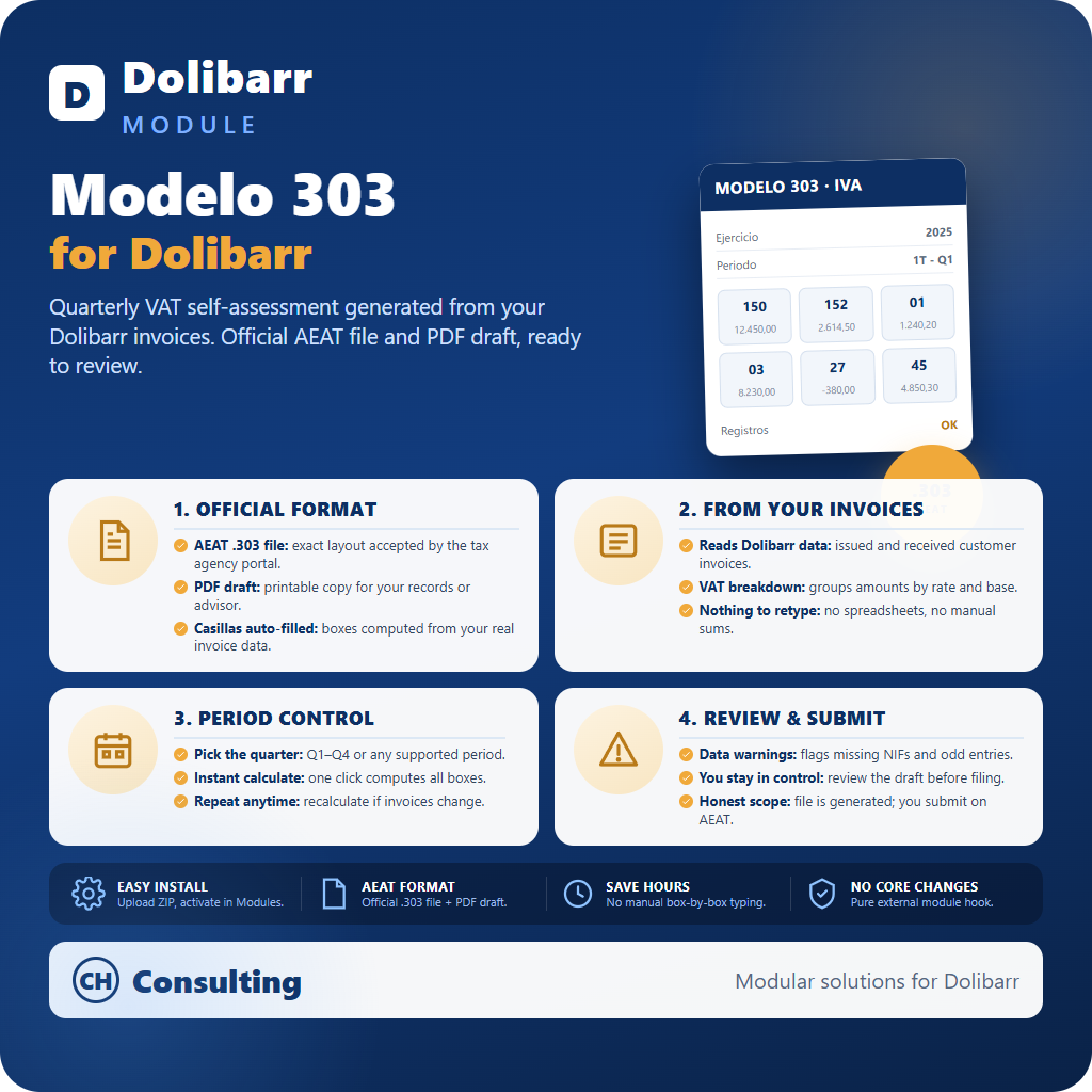 Modelo 303 - Autoliquidación IVA desde Dolibarr